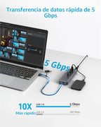 Anker, A8307, hub USB 2 de 3 puertos, alimentado