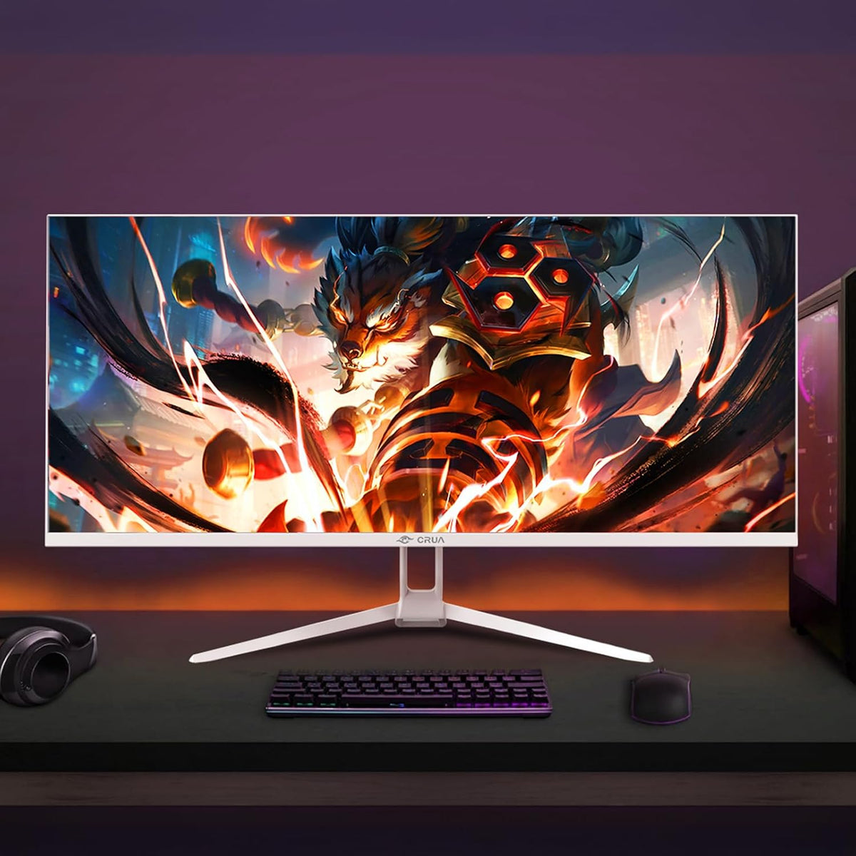 CRUA - Monitor de juegos ultraancho WQHD 165Hz IPS de 34 pulgadas,...