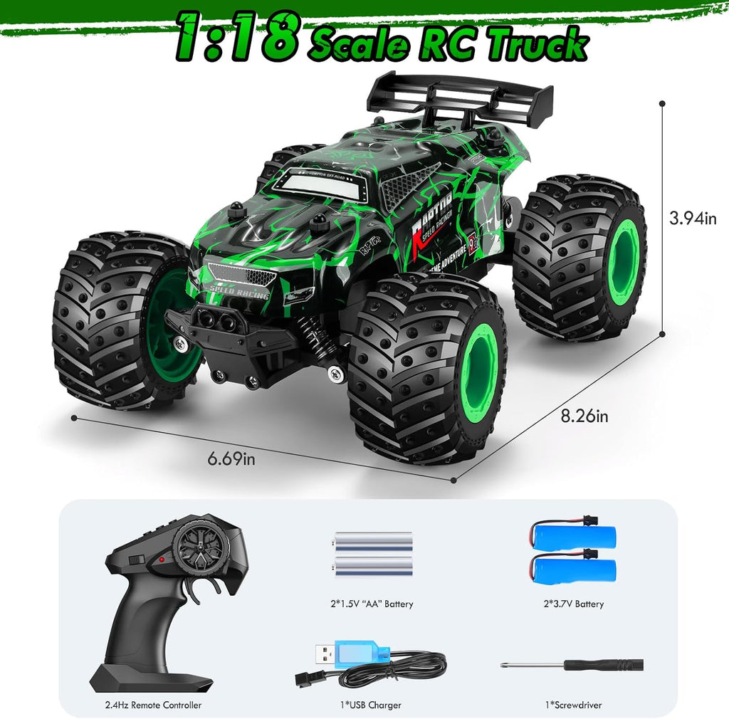 Coche de control remoto, coches recargables 1:18 Rc, camión RC todo