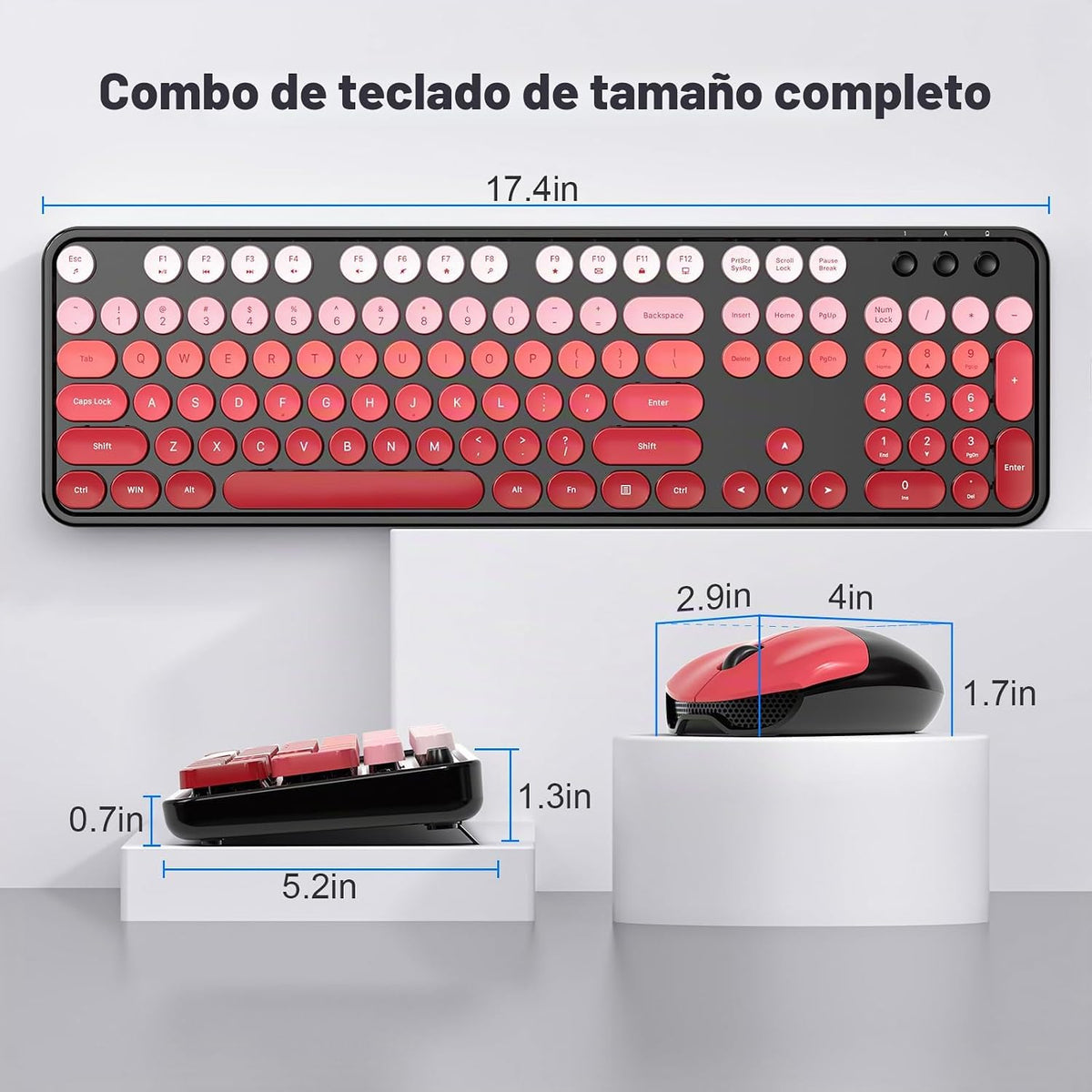 SQMD Combo de teclado y ratón inalámbricos, teclado de máquina de e...