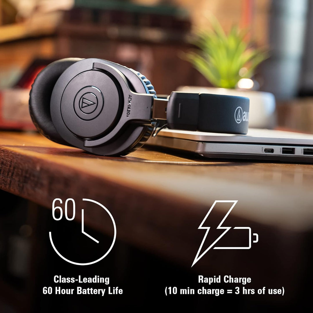 Audio-Technica ATH-M20xBT Auriculares inalámbricos sobre la oreja,...