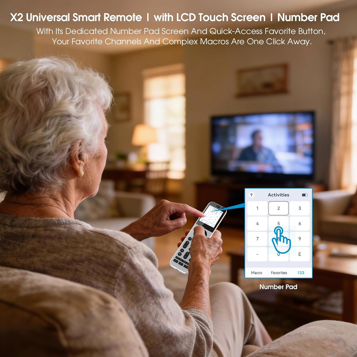 SofaBaton Control remoto universal X2 con pantalla táctil y concentrador, control remoto inteligente todo en uno con base de carga y aplicación personalizada, actividades de un solo toque, funciona