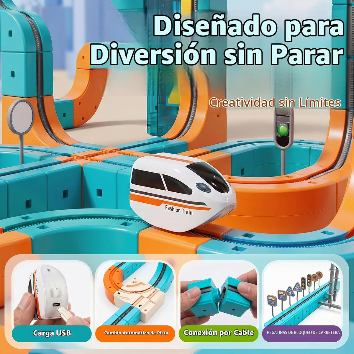 Conjuntos de tren, conjunto modular de pistas de cubo de bricolaje