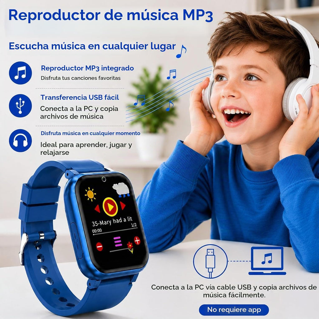Smart Watch para Niños, Niñas, Azul
