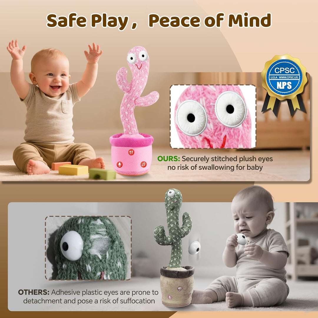 Juguete recargable de cactus parlante bailarín para bebés pequeños,...