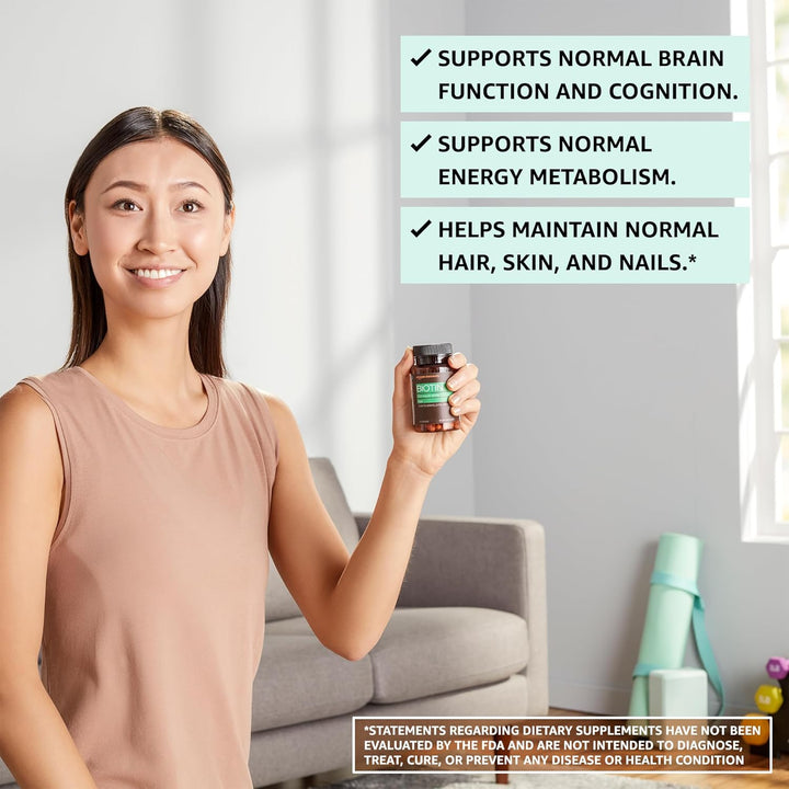 Amazon Elements Biotina vegana de 5000 mcg \u2013 cabello, piel, uñ...