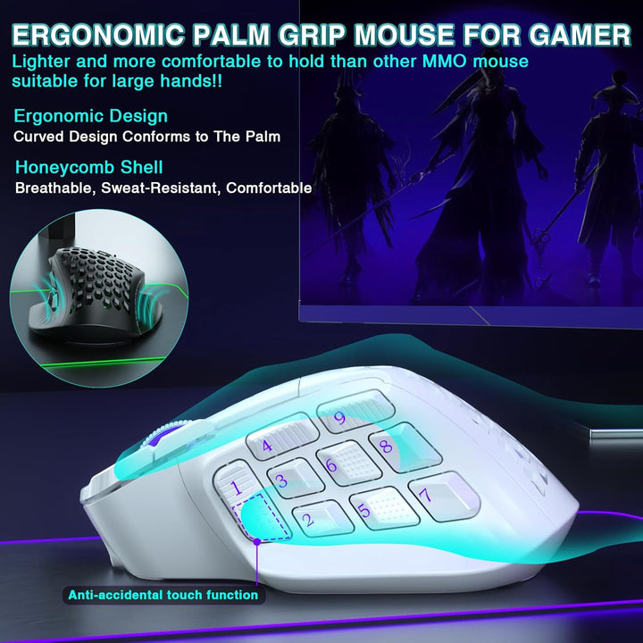 SOLAKAKA SM809 Pro - Mouse para juegos con 9 botones laterales, mou...