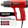 Master Appliance EC-200 Pistola de calor de temperatura variable, pistola de aire caliente, 120V, 10 amperios, 1200W, para envoltura retráctil, conectores de alambre, tubos retráctiles, manualidades