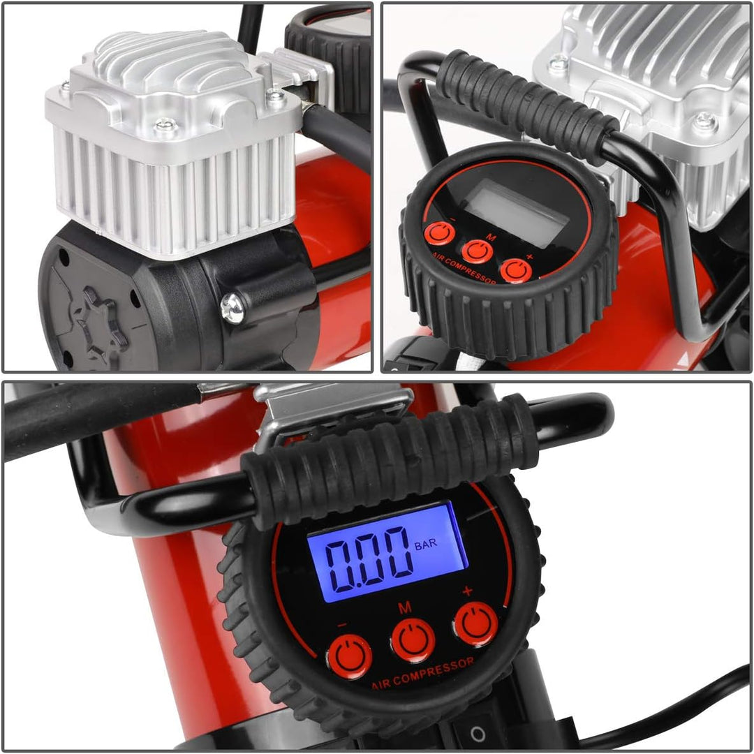 DNA Motoring 12 V 125 PSI LED Flash Light Bomba de aire portátil co...