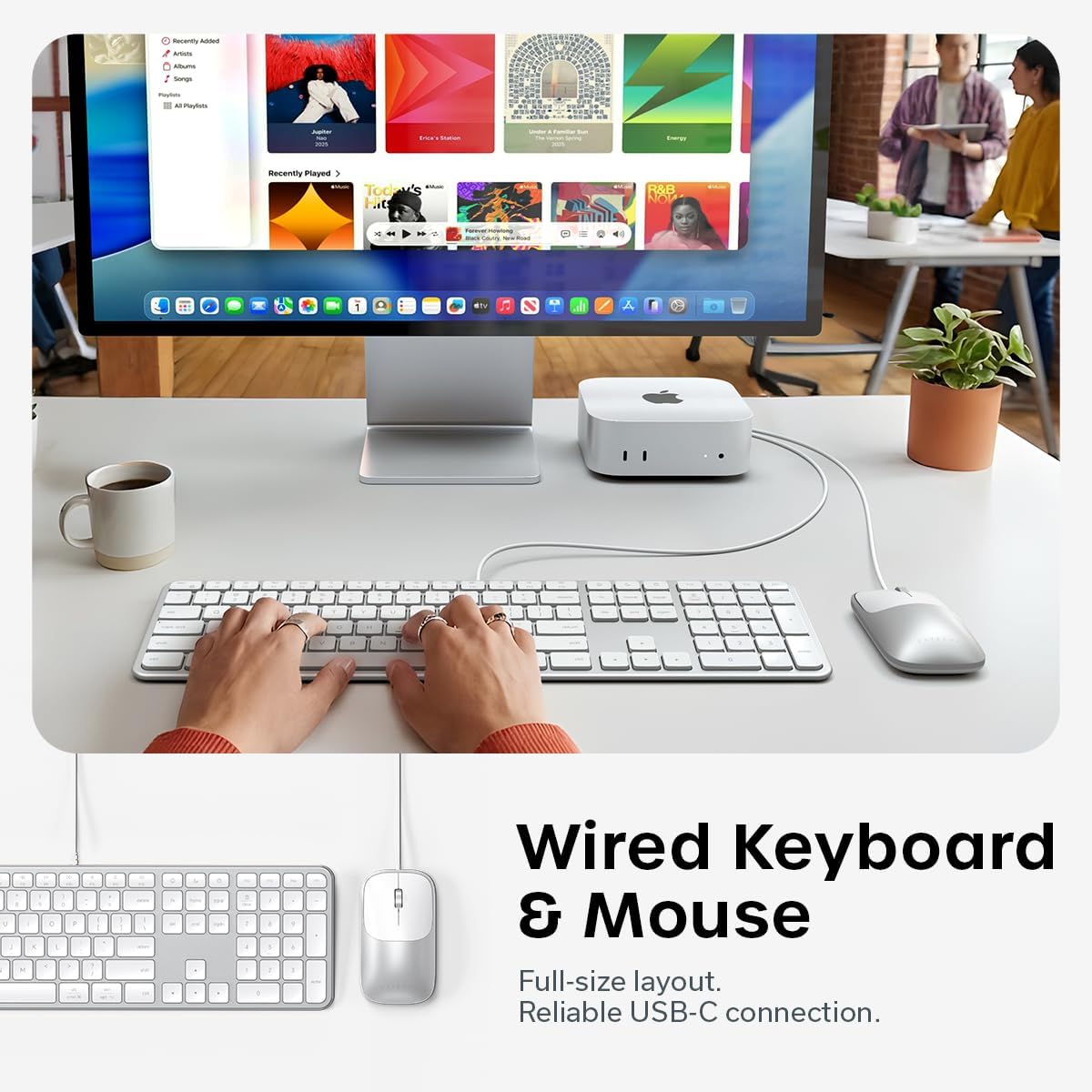 Satechi Combo de teclado y mouse con cable, Slim CLX3 con conectivi...