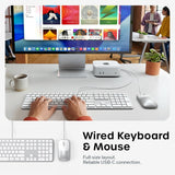 Satechi Combo de teclado y mouse con cable, Slim CLX3 con conectivi...