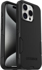 OtterBox Funda para iPhone 15 Pro (Only) Commuter Series, negra, delgada y resistente, apta para bolsillo, con protección de puerto