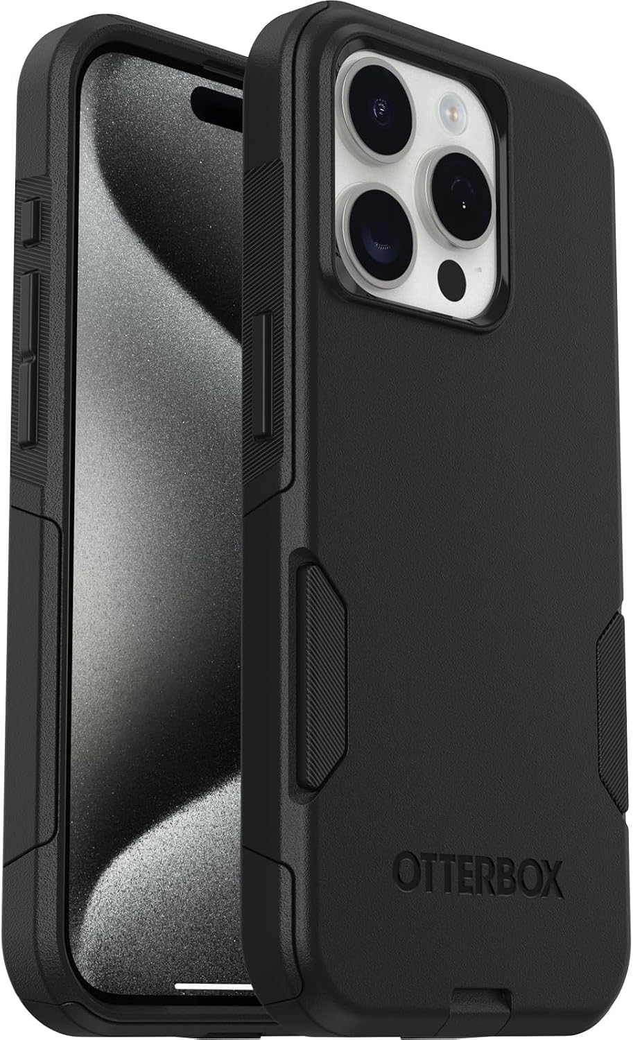 OtterBox Funda para iPhone 15 Pro (Only) Commuter Series, negra, delgada y resistente, apta para bolsillo, con protección de puerto