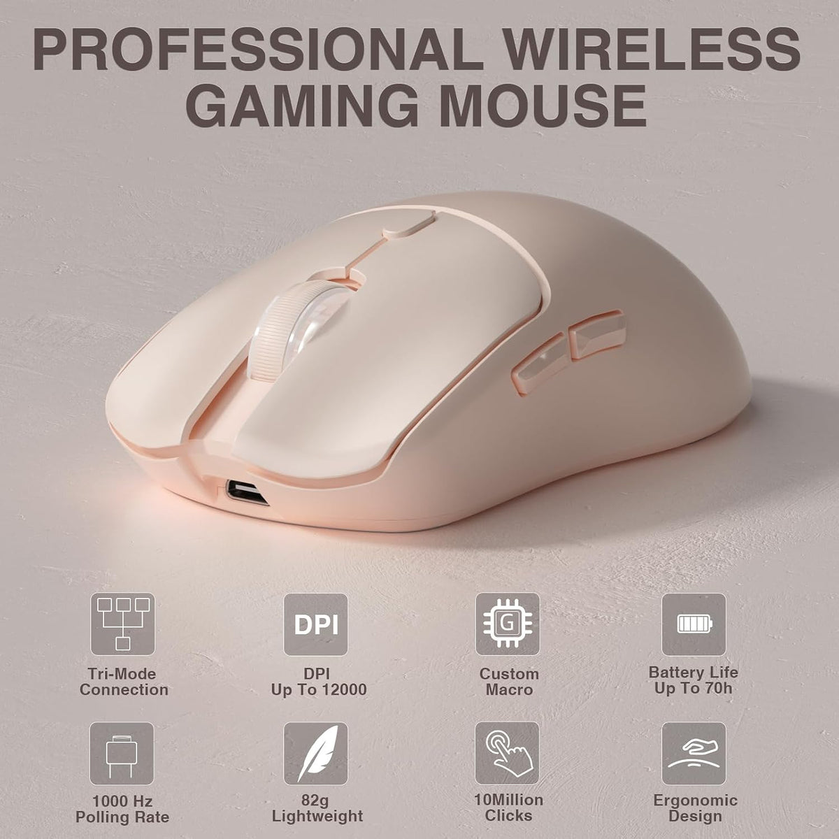 AULA SC580X - Ratón inalámbrico para juegos, triple modo 2.4G\/BT5....