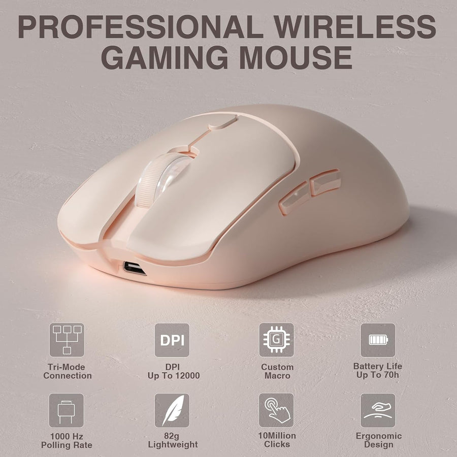 AULA SC580X - Ratón inalámbrico para juegos, triple modo 2.4G\/BT5....