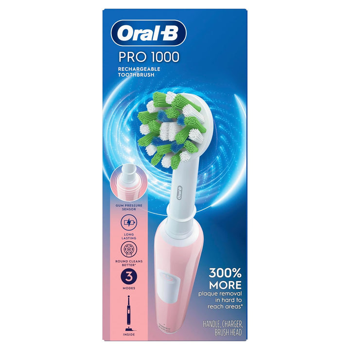 Oral-B Cepillo de dientes eléctrico recargable Pro 1000, color rosa