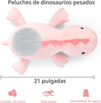 IdeaMeme Weighted Dinosaur Stuffed Animal Pink Dino Plush Toys 22" 3.5 lbs