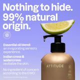 ATTITUDE Jabón líquido para manos con aceites esenciales, lavado de...