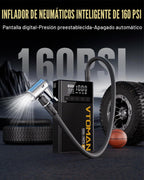 VTOMAN X7 Arrancador de Batería con Compresor de Aire, Inflador de Neumáticos 160PSI con Apagado Automático