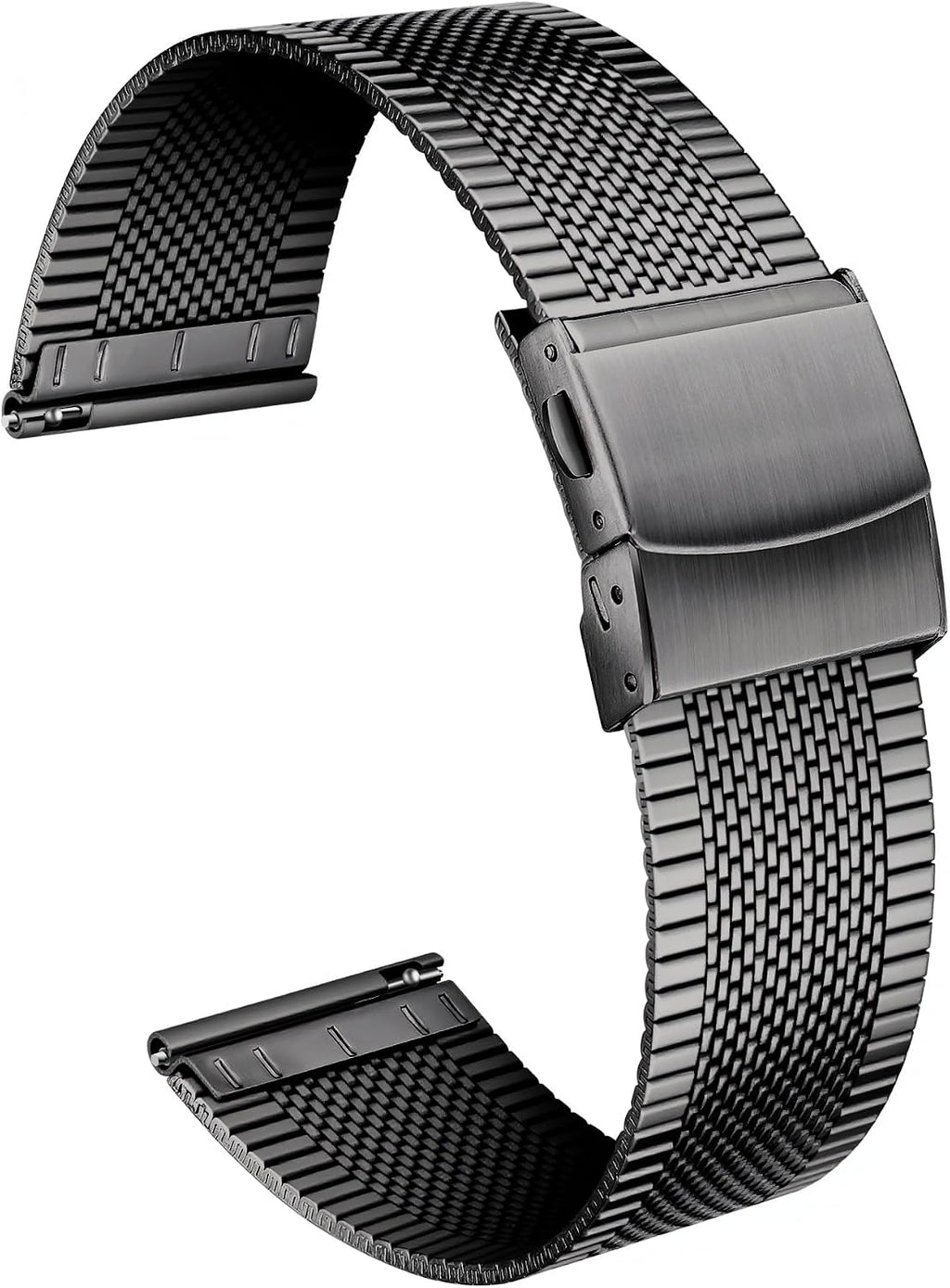 BINLUN Correas de reloj de malla de acero inoxidable de 12 mm, 14 mm, 16 mm, 18 mm, 20 mm, 22 mm, ultradelgadas, de liberación rápida, correas de reloj de metal de repuesto para hombres y mujeres, 4