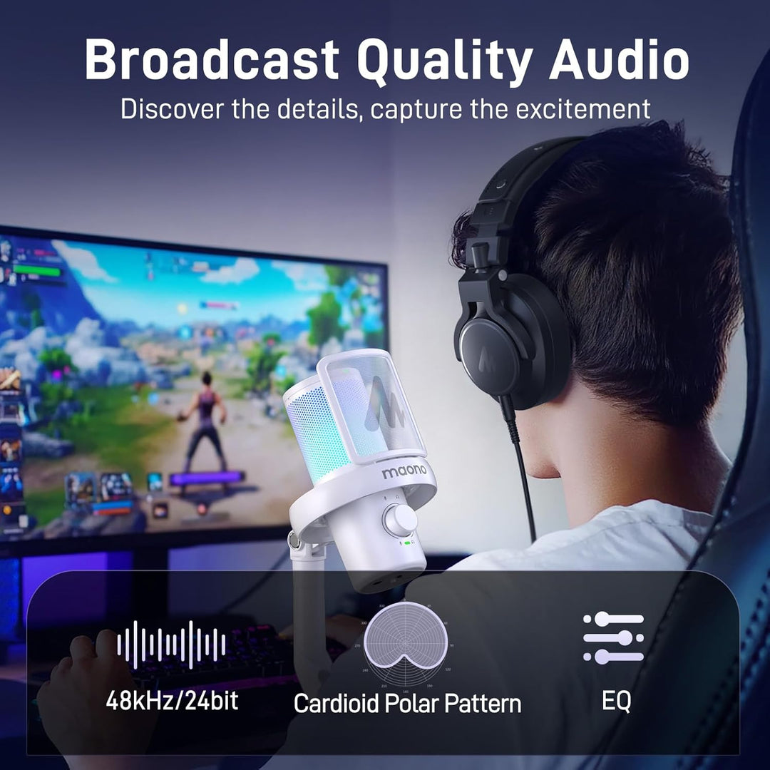 MAONO - Micrófono inalámbrico para PC, micrófono USB para juegos y...