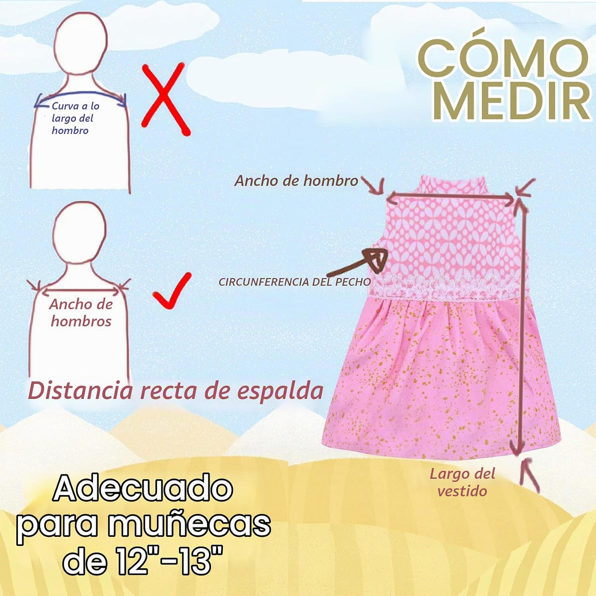 Ropa de muñeca YAYYAY para muñeca de 12 pulgadas - con accesorio de ropa interior con pezón en plato para la cena, también compatible con muñecas de 11''-12''