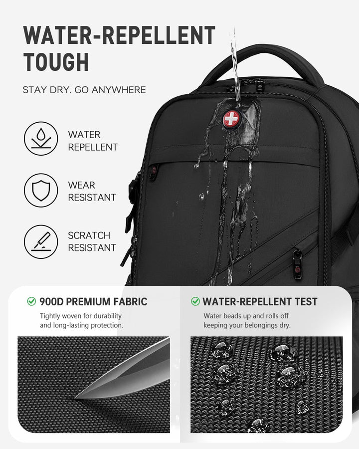 CROSSGEAR Mochila grande de viaje de 17.3 pulgadas, con cerradura a...