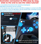 Dinosoo Controlador inalámbrico RGB con luz LED y botones traseros de reasignación, turbo ajustable, adaptador 2.4G para PS5, PC