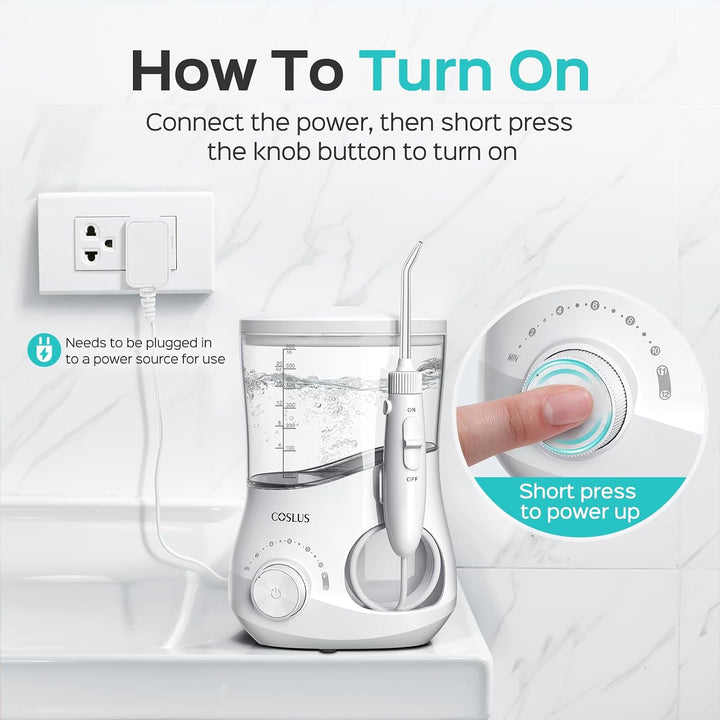 COSLUS E1 - Hilo dental eléctrico para agua, 12 ajustes de presión...