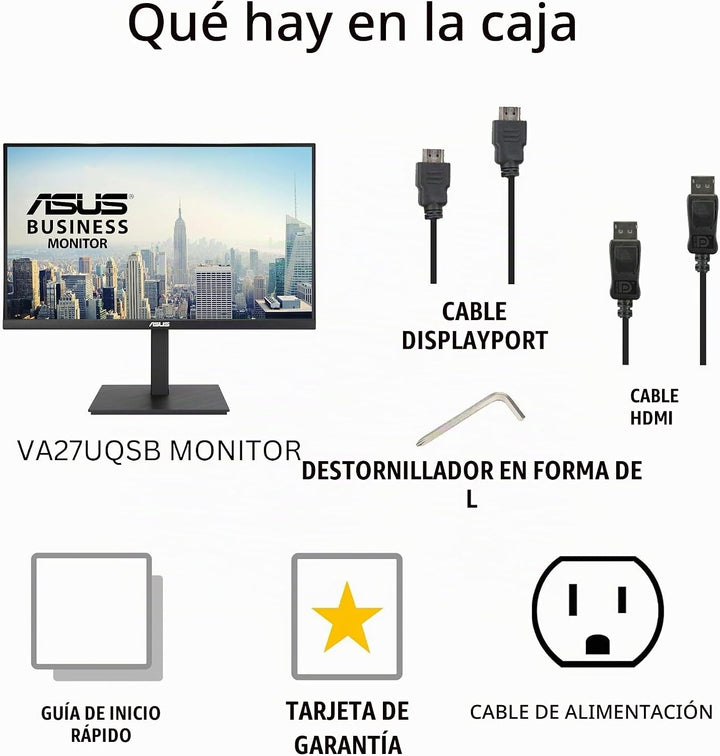 ASUS Monitor de negocios 4K de 27" (VA27UQSB) - UHD (3840 x 216...