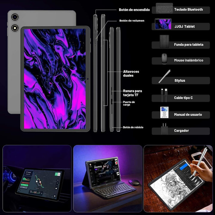 Tablet Android de 10 pulgadas, tableta Android 15 2026 con teclado,...