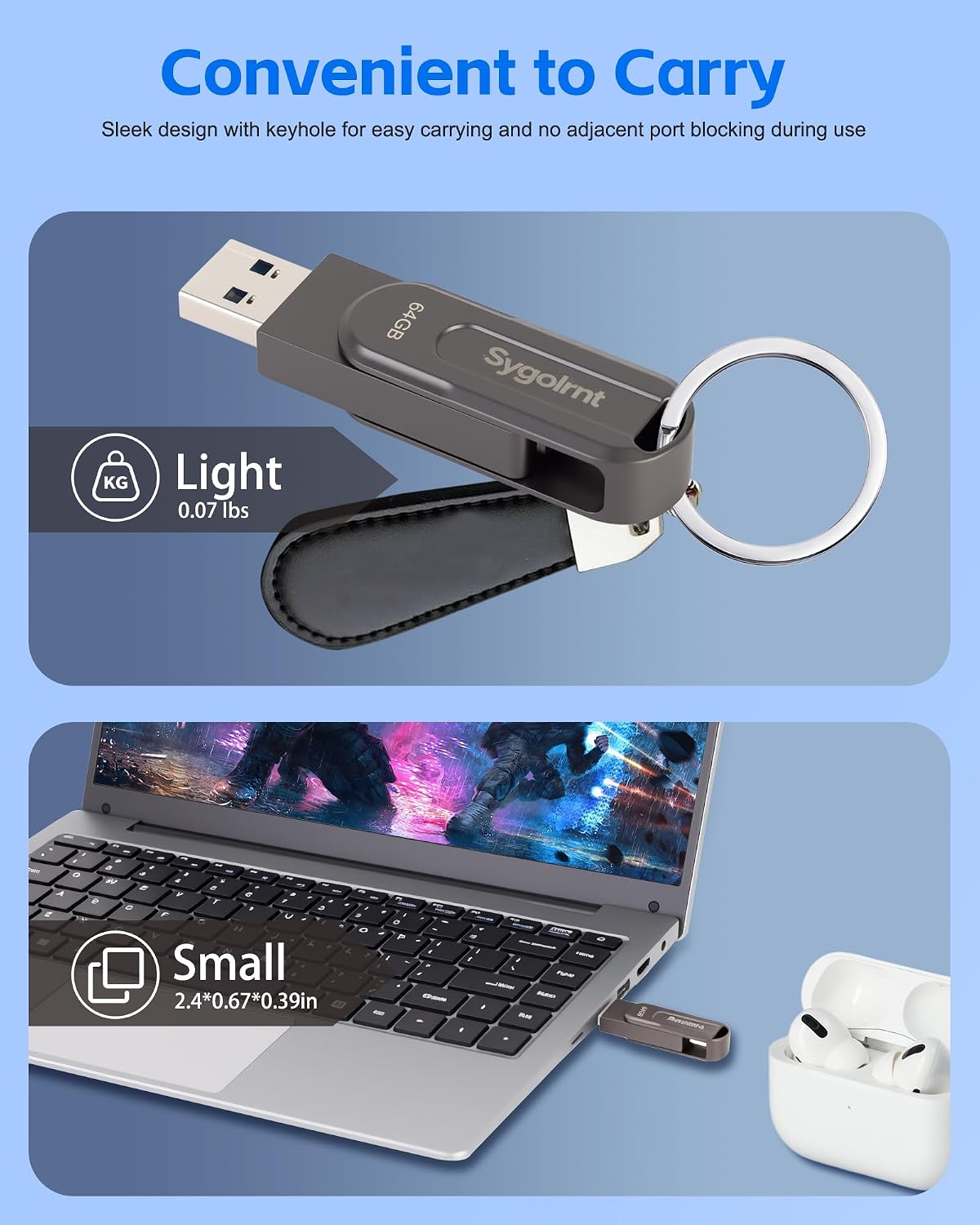 Unidad flash USB de 64 GB para iPhone Photo Stick, 2 en 1 USB C + U...