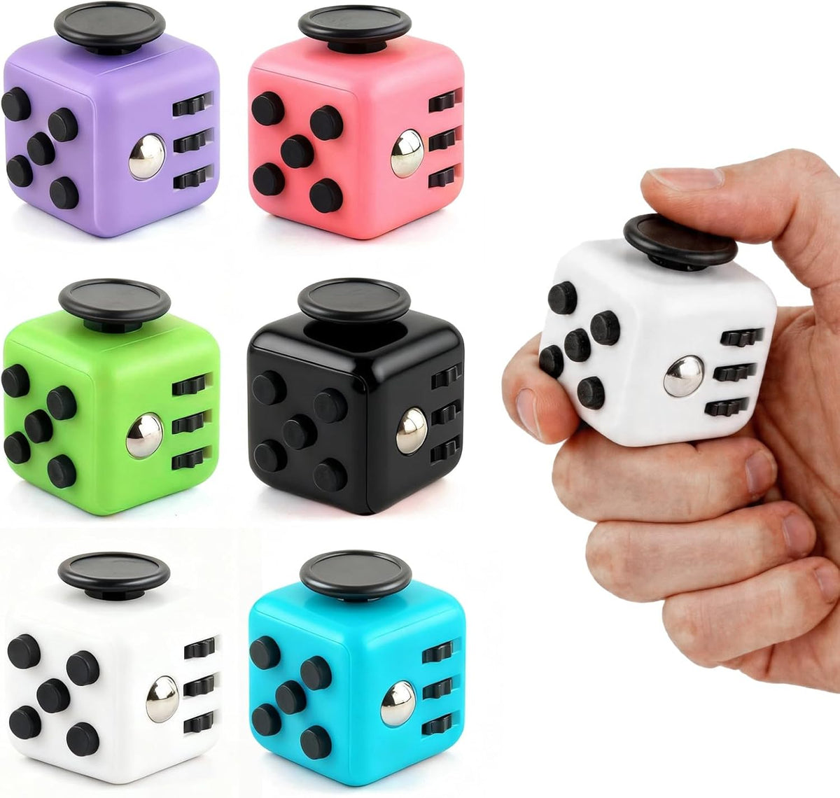 Paquete de 6 cubos de juguetes sensoriales, cubo infinito para aliviar el