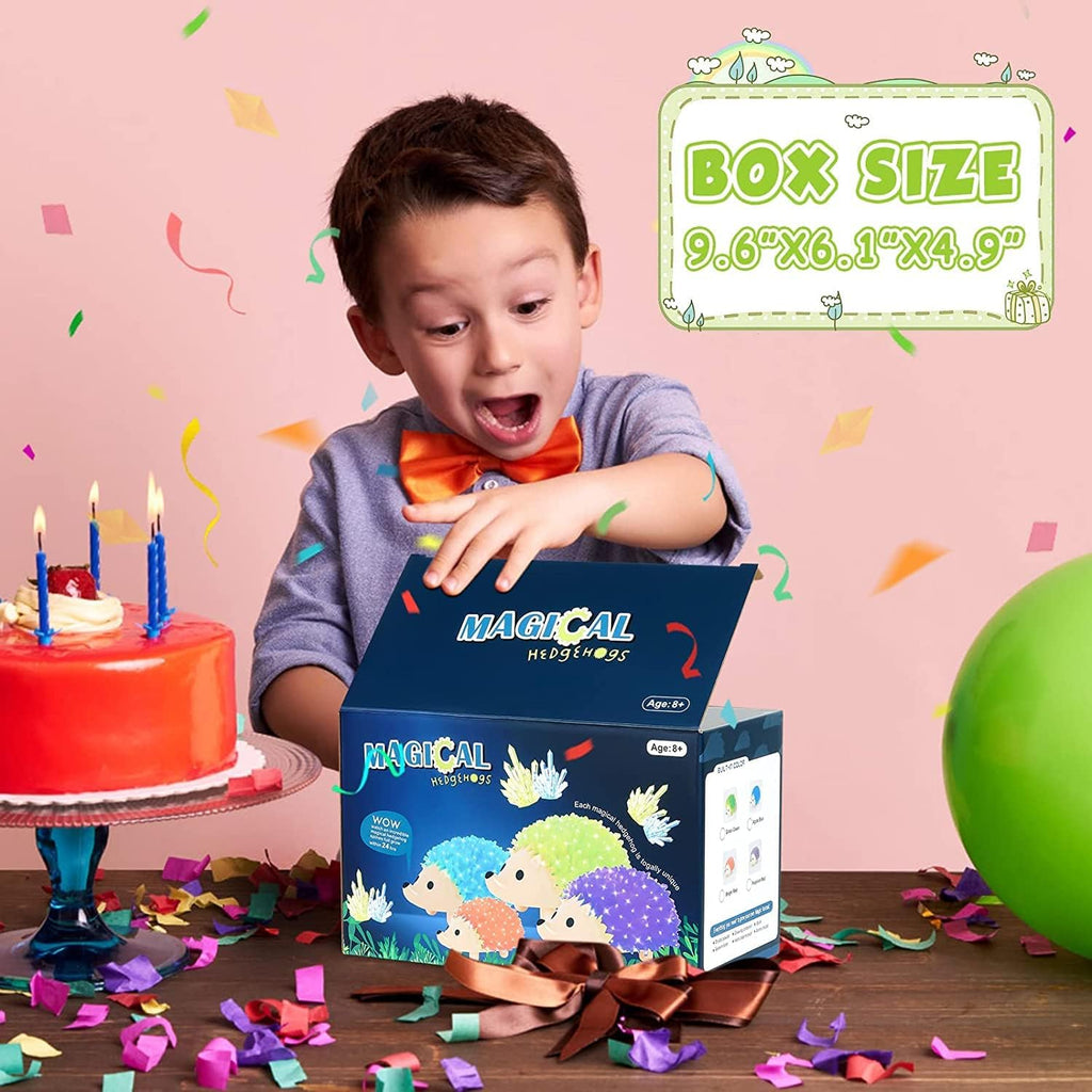 sdaymol Kit de cultivo de cristal para niños, 4 colores de erizo para crecer rápidamente (24 horas), experimentos científicos y juguetes educativos, kits de ciencia para niños de 8 a 12 años, regalos