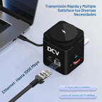 Estación de acoplamiento USB C para laptop con soporte de cargador MagSafe, adaptador multipuerto USB C Hub 9 en 1 con HDMI 4K, Ethernet de 1 Gbps, 3 USB 3.0, SD/TF, compatible con MacBook/Dell/HP