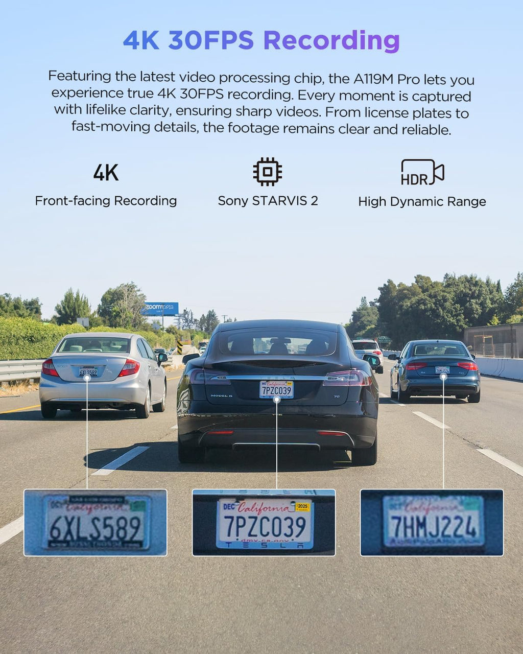 VIOFO A119M Pro Mini Dash Cam 4K HDR, sensor STARVIS 2 IMX678, Wi-Fi 6, GPS