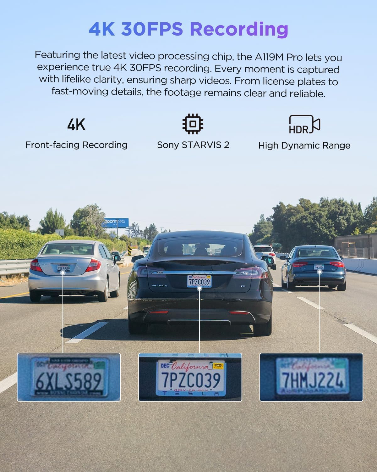 VIOFO A119M Pro Mini Dash Cam 4K HDR, sensor STARVIS 2 IMX678, Wi-Fi 6, GPS