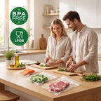 Bonsenkitchen Bolsas selladoras al vacío precortadas, 200 unidades tamaño cuarto de galón de 8 x 12 pulgadas, sin BPA, bolsa selladora al vacío de alimentos con textura de grado comercial, bolsas