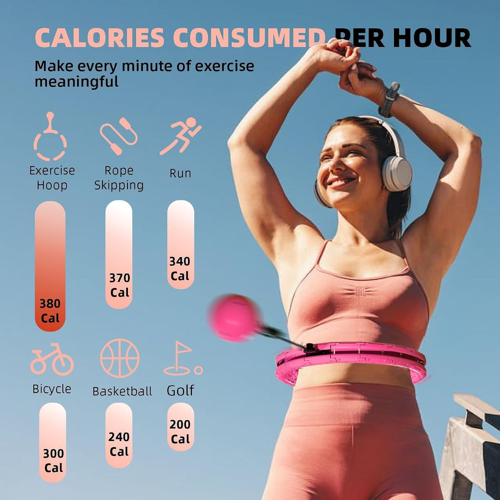 Infinity Hoop,2 en 1 Adjustable Fitness Hoop para Women Beginners