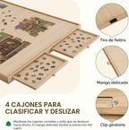 TEAKMAMA Mesa para rompecabezas de 1500 piezas, tablero para rompecabezas de 27.6" de alto con patas para adultos