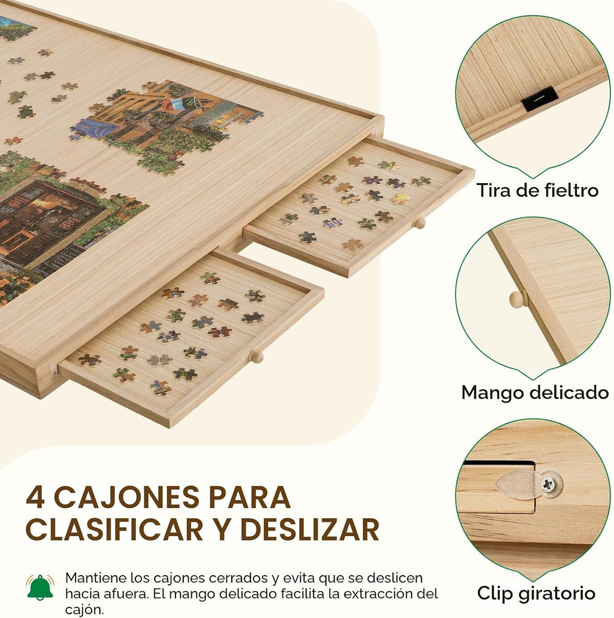 TEAKMAMA Mesa para rompecabezas de 1500 piezas, tablero para rompecabezas de 27.6" de alto con patas para adultos