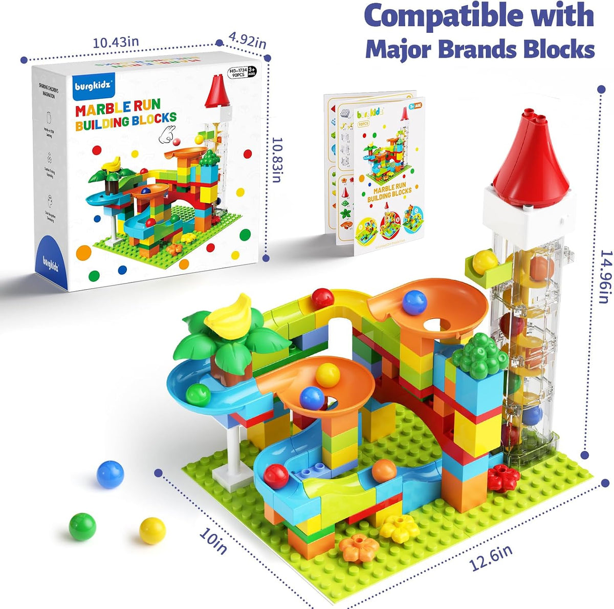 Juguete de Carrera de Mármol con Ascensor Motorizado, Kit de Laberinto de Mármol con Máquina de Movimiento Perpetuo, Juego Educativo de Construcción de Bloques de Construcción STEM, Entrenamiento de