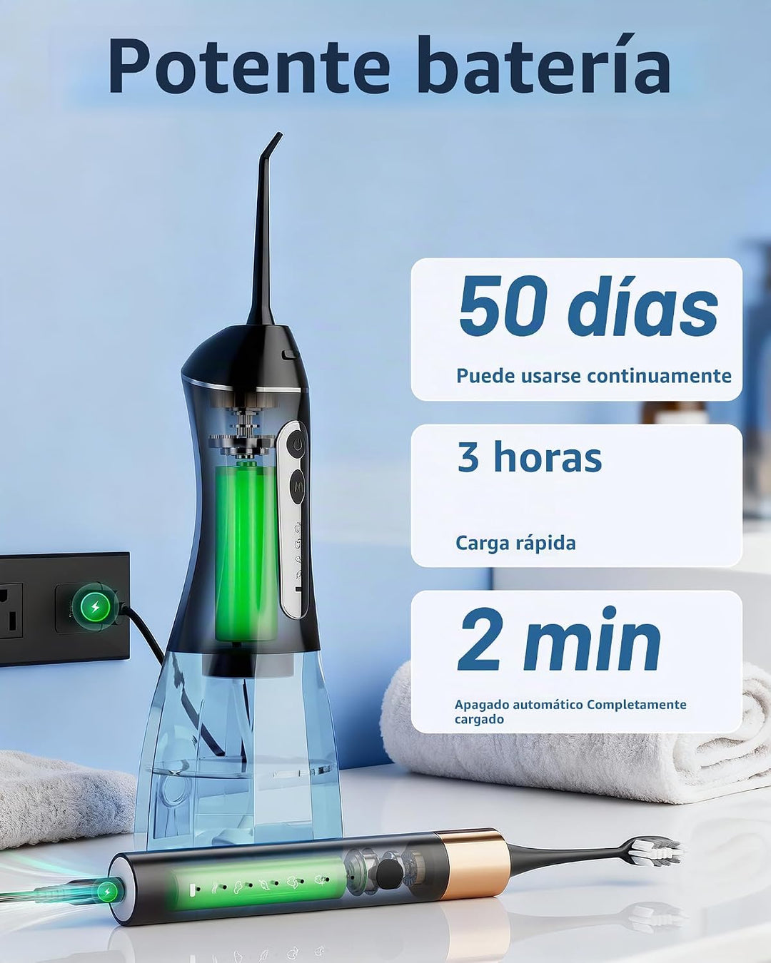 Cepillo de dientes eléctrico con hilo dental de agua para dientes,...