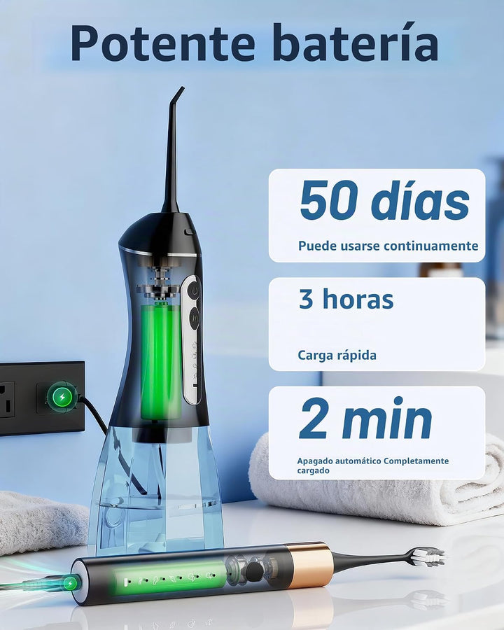 Cepillo de dientes eléctrico con hilo dental de agua para dientes,...