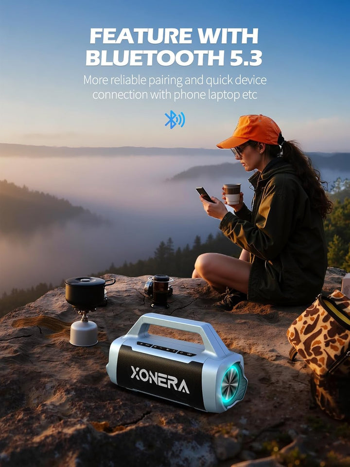 Xonera Altavoces Bluetooth inalámbricos, 80 W pico alto altavoz par...