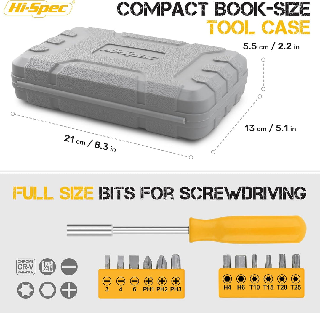 Hi-Spec Kit de herramientas amarillo 20pc. Kit de herramientas pequ...