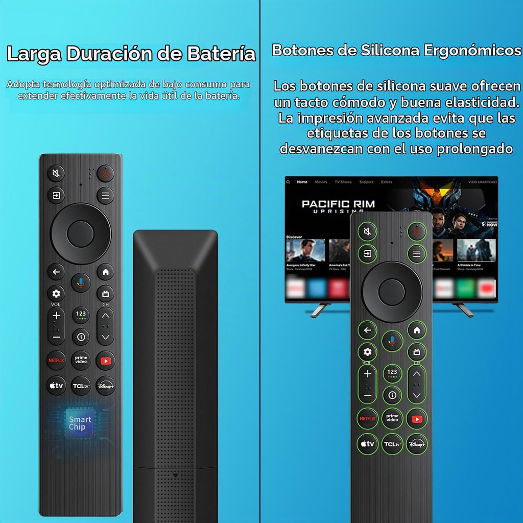 RC923A FMB1 Reemplazo de control remoto por voz, compatible con TCL Google Smart TV 4K HDR QLED Mini LED TV QM5K QM6K QM6K PRO QM7K Q77K X11K Series