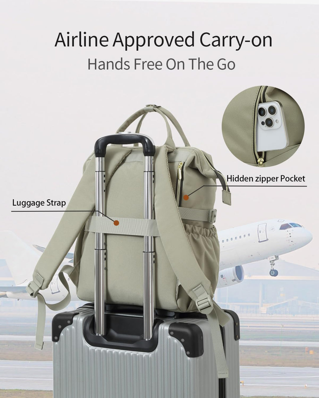 VANKANY Bolsa de libros para mujer, mochila para laptop, bolsas de...