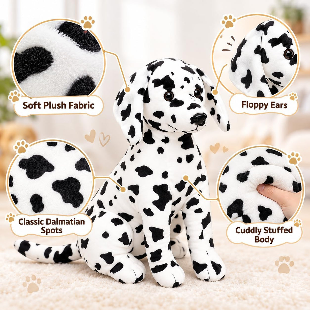 Juguetes de peluche dálmatas, 12 pulgadas