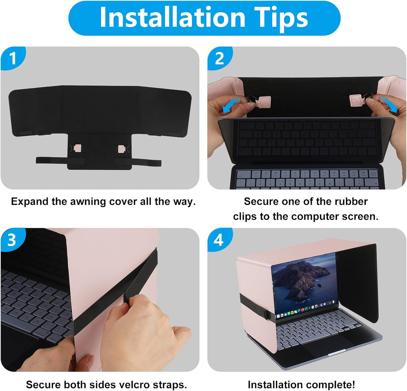 HoYiXi Parasol plegable para laptop y escudo de privacidad, se adap...